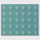 Festivals JOY | Türkisfarbene Weihnachtsgeschenkwr Geschenkpapier (Flach)
