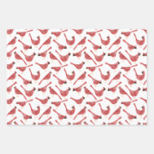 Festivals Kardinal Bird Watercolor Geschenkpapier Set (Vorderseite)
