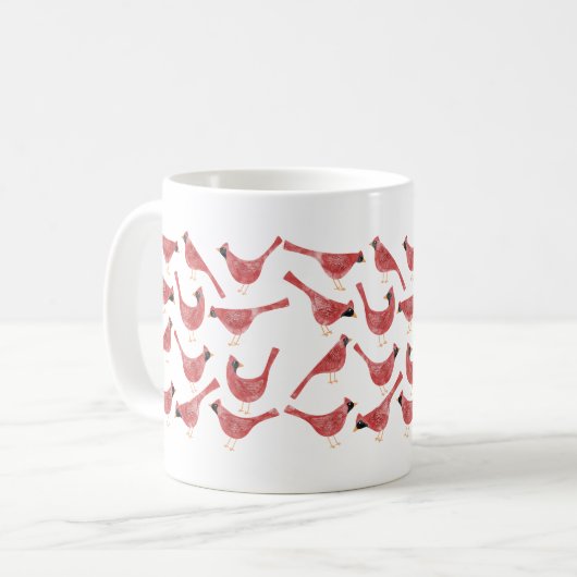 Festivals Kardinal Bird Watercolor Kaffeetasse (Vorderseite Links)