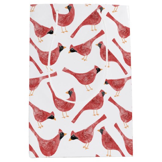 Festivals Kardinal Bird Watercolor Mittlere Geschenktüte (Vorderseite)