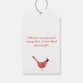 Festivals Kardinal Bird Watercolor Personalisiert Geschenkanhänger (Rückseite)