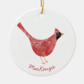 Festivals Kardinal Bird Watercolor Personalisiert Keramik Ornament (Vorne)