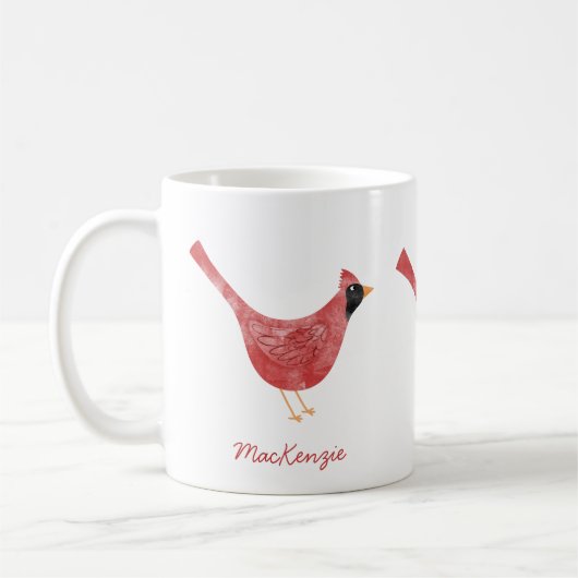 Festivals Kardinal Bird Watercolor Personalisierte Kaffeetasse (Links)