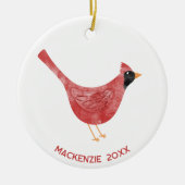 Festivals Kardinal Bird Watercolor Personalisierte Keramik Ornament (Vorne)