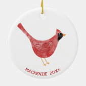 Festivals Kardinal Bird Watercolor Personalisierte Keramik Ornament (Hinten)