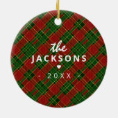 Festivals Kariert Merry & Bright Foto Keepake Keramik Ornament (Hinten)