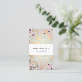 Festivals Konfetti & Gold Circles Schönheitssalon Visitenkarte (Stehend Vorderseite)