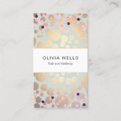 Festivals Konfetti & Gold Circles Schönheitssalon Visitenkarte (Vorderseite)