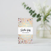 Festivals Konfetti & Gold Circles Schönheitssalon Visitenkarte (Stehend Vorderseite)