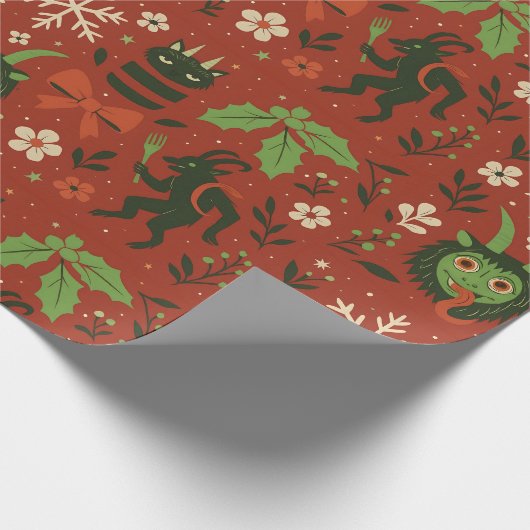 Festivals Krampusmuster Geschenkpapier (Ecke)