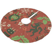 Festivals Krampusmuster Polyester Weihnachtsbaumdecke (Schrägansicht)