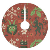 Festivals Krampusmuster Polyester Weihnachtsbaumdecke (Vorderseite)