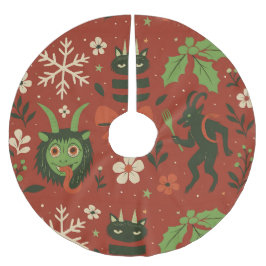 Festivals Krampusmuster Polyester Weihnachtsbaumdecke