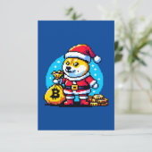 Festivals Krypto Dog - Pixel Art Christmas Design Karte (Stehend Vorderseite)