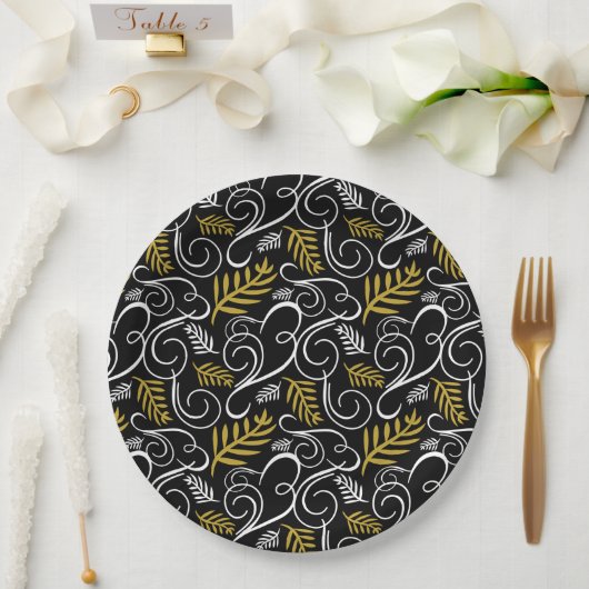 Festivals Kunst-Déco-Muster Vintager Urlaub Pappteller (Hochzeit)