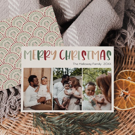 Festivals Lässige farbenfrohe Weihnachten Drei Fot