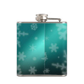 Festivals Light Blue Foil Snowflakes Monogram Name Flachmann (Rückseite)