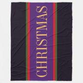 Festivals Lila Black Red Green CHRISTMAS Streifen Fleecedecke (Vorderseite)