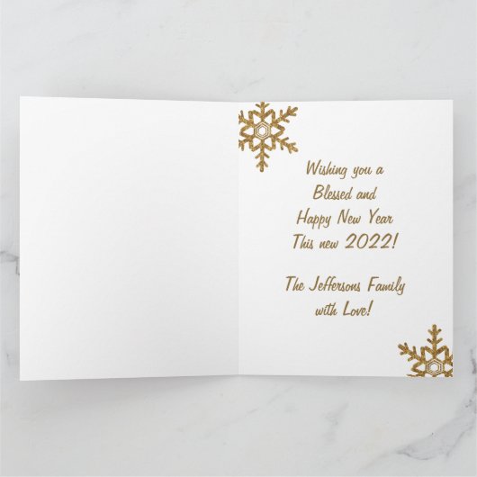 Festivals Lila Chefkoch Goldene Schneeflocke 4 Fot Karte (Innenseite)