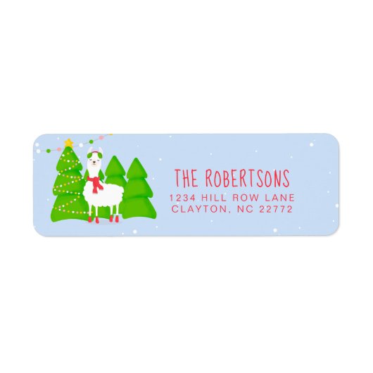 Festivals Llama Weihnachtslabel (Vorne)