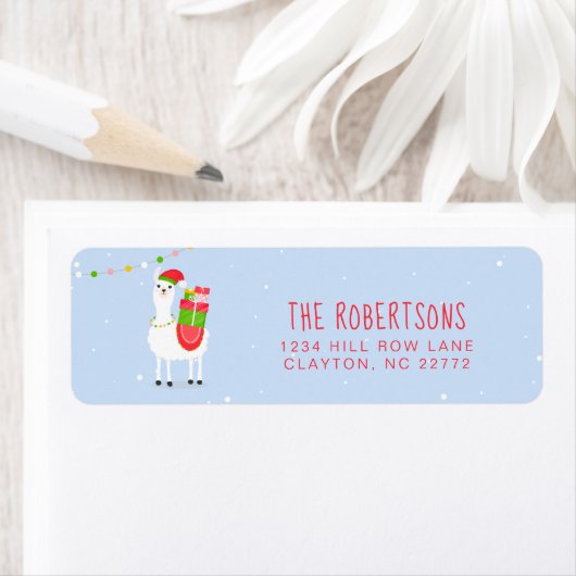 Festivals Llama Weihnachtslabel (Insitu)