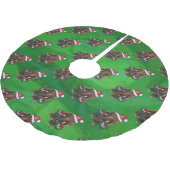 Festivals Mastodon auf Green Polyester Weihnachtsbaumdecke (Schrägansicht)