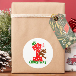 Festivals Mein erstes Weihnachtsbaby Runder Aufkleber