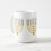 Festivals Menorah Hanukkah Blue Candles Illustrati Kaffeetasse (Vorderseite Links)