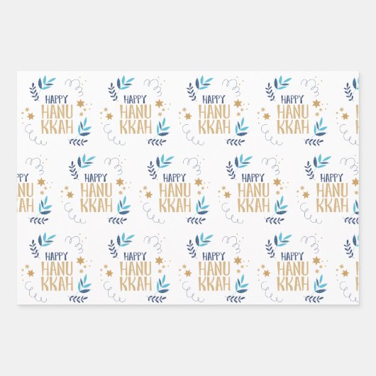 Festivals Menorah Hanukkah Geschenkpapier Set (Vorderseite 3)