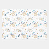 Festivals Menorah Hanukkah Geschenkpapier Set (Vorderseite)