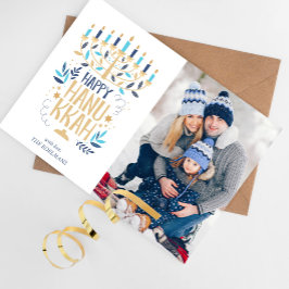 Festivals Menorah Happy Hanukkah Foto Feiertagskarte