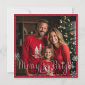 Festivals "Merry & Bright" Red Holiday Foto Card (Vorderseite)
