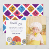 Festivals mexikanisches Papier Fan Foto Kind Danke Einladung (Vorne/Hinten)