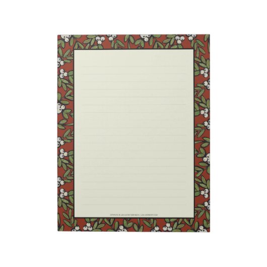 Festivals Mistletoe auf Red Large Notepad Notizblock (Rotiert)