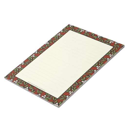 Festivals Mistletoe auf Red Large Notepad Notizblock (angewinkelt)