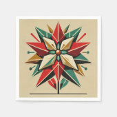Festivals Mitte des Jahrhunderts Moderne Poinsetti Serviette (Vorderseite)