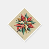 Festivals Mitte des Jahrhunderts Moderne Poinsetti Serviette (Ecke)