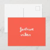 Festivals | Modern Neon Light Trendy Red Xmas Postkarte (Vorne/Hinten)