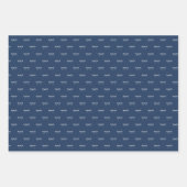 Festivals Moderne Blauen und Beige Weihnachten Geschenkpapier Set (Vorderseite 2)