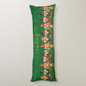 Festivals Moderne Xmas Green Niedlich Nutcracker Seitenschläferkissen (Rückseite (Vertikal))