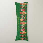 Festivals Moderne Xmas Green Niedlich Nutcracker Seitenschläferkissen (Vorderseite Vertikal)