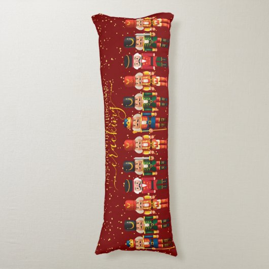 Festivals Moderne Xmas Red Niedlich Nutcracker Seitenschläferkissen (Vorderseite Vertikal)