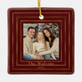 Festivals Moderner Gold Holiday Keepake Keramik Ba Keramikornament (Vorderseite)