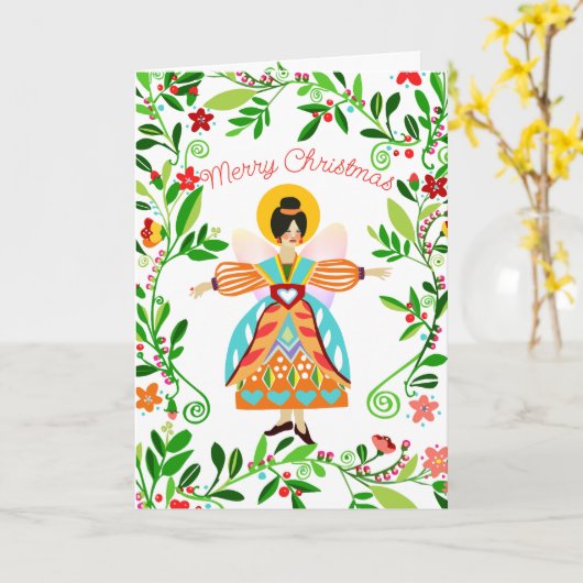 Festivals Moderner Volksgel Mandarine Weihnachten Karte (Gelbe Blume)