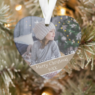 Festivals Moderner Weihnachtsurlaub Keepake Foto Ornament