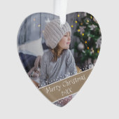 Festivals Moderner Weihnachtsurlaub Keepake Foto Ornament (Vorderseite)