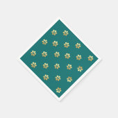 Festivals Modernes Aquamarin & Gold Daisy Weihnach Serviette (Ecke)