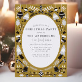 Festivals Modernes Black Gold Weihnachten Party Einladung