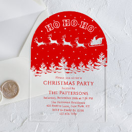 Festivals Modernes Weihnachtsfest Party Santa Rot Acryleinladungen