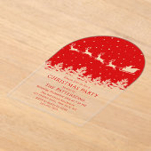 Festivals Modernes Weihnachtsfest Party Santa Rot Acryleinladungen (Ablage )